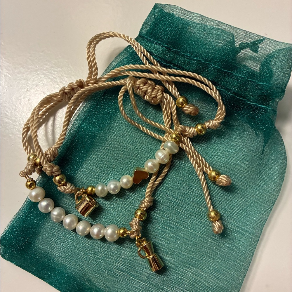For Coffee Lovers Elegant Gold and Pearl Women's bracelets
